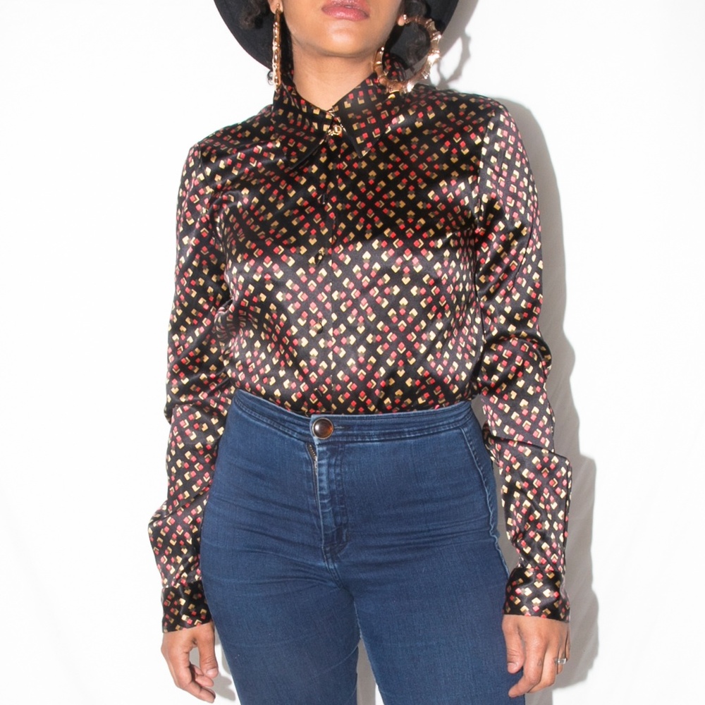 Diane von Furstenberg silk  vintage print blouse